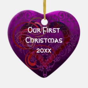 Personalised Our First Christmas Heart Ornament