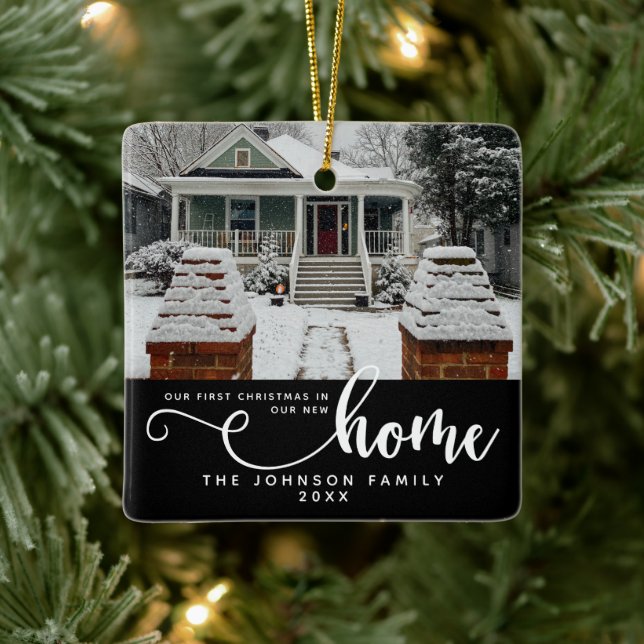 Personalised Our First Christmas In Our New Home  Ceramic Ornament (Tree)