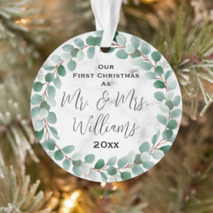 Personalised Our First Christmas Married Ornament