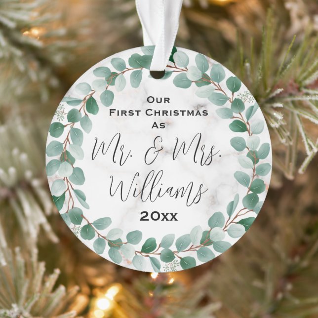 Personalised Our First Christmas Married Ornament (Tree)