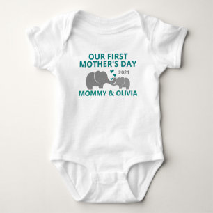 Personalised Our First Mother's Day Baby Name Bodysuit