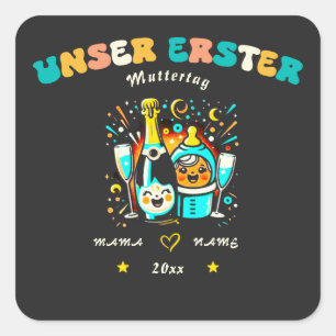 Personalised Our First Mother's Day Square Sticker
