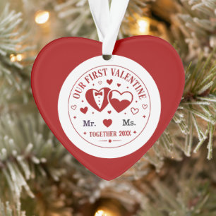 Personalised "Our First Valentine" Mr. & Ms.  Ornament