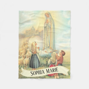 Personalised Our Lady of Fatima Fleece Blanket