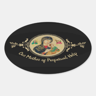 Personalised Our Mother of Perpetual Help Oval Sticker