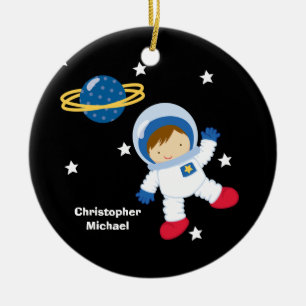 Personalised outer space astronaut boy's ornament