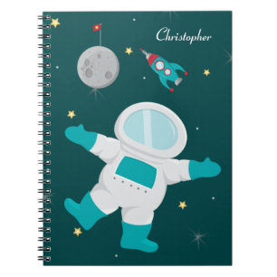 Personalised outer space astronaut notebook