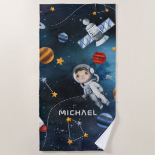Personalised Outer Space Astronaut Shuttle Beach Towel