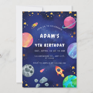 Personalised Outer Space Birthday Invitation
