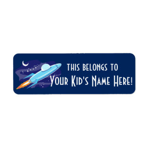 Personalised Outer Space Rocket Kids Boys School