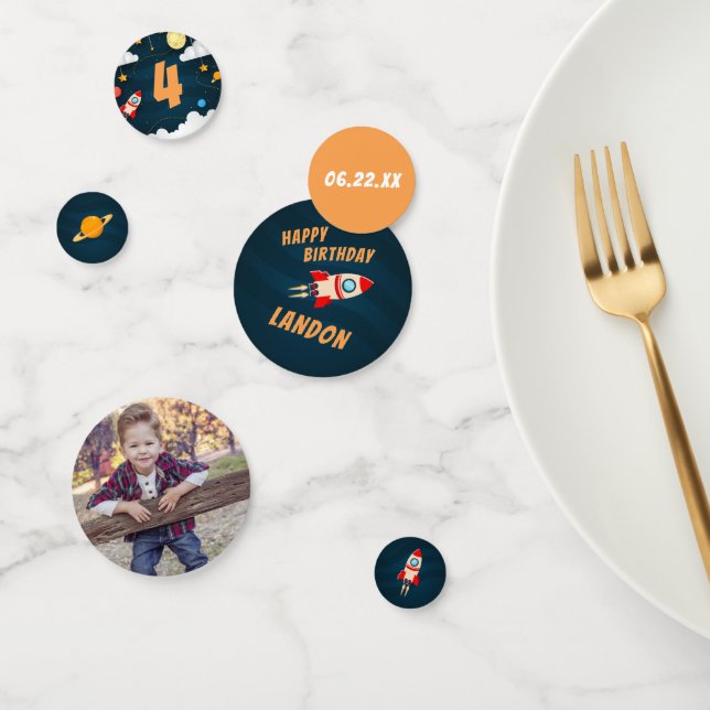 Personalised Outer Space Theme Birthday Party Confetti (Group)