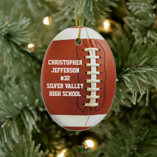Personalised Oval Football Sports Ornament