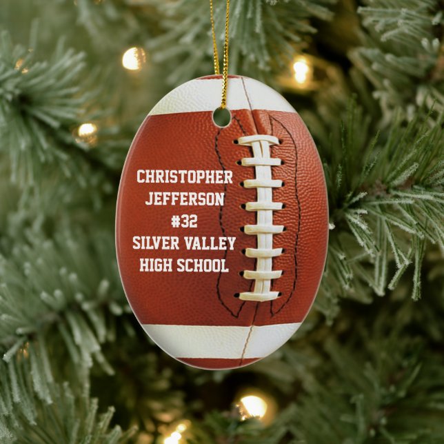 Personalised Oval Football Sports Ornament (Tree)
