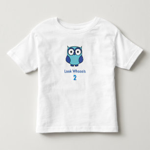 Personalised Owl Birthday Blue Toddler T-Shirt
