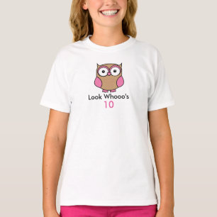 Personalised Owl Birthday Pink T-Shirt