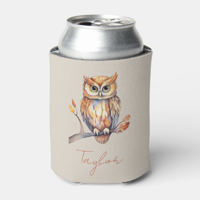 Personalised Owl Can Cooler (Can Front)