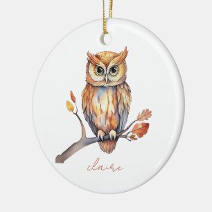 Personalised Owl Ceramic Tree Decoration