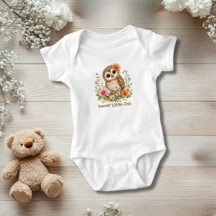 Personalised Owl Florals Baby Shower Gift Bodysuit