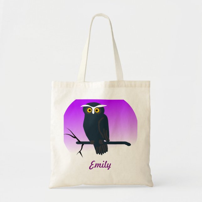 Personalised Owl kids Tote Bag (Front)