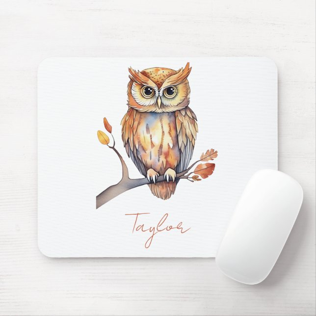Personalised Owl Mouse Mat (With Mouse)