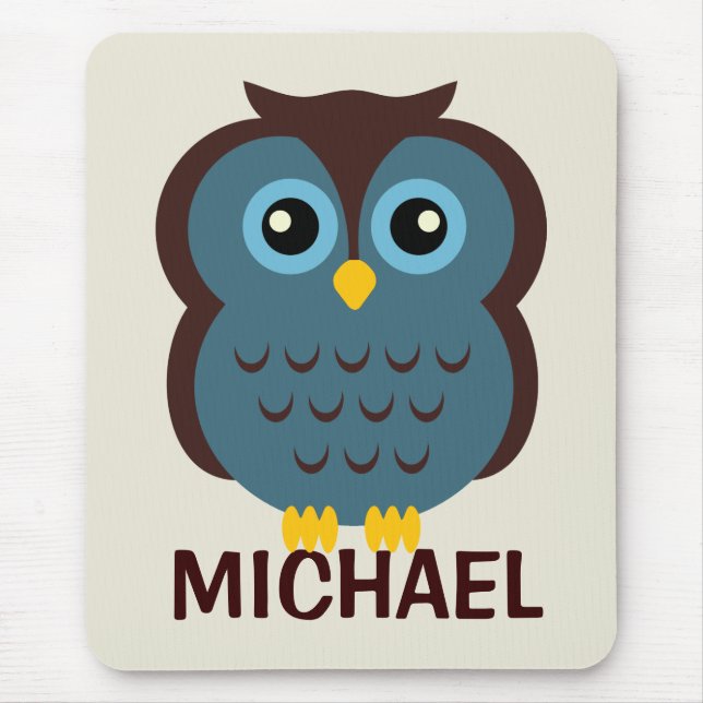 Personalised Owl Mousepad for Kids (Front)