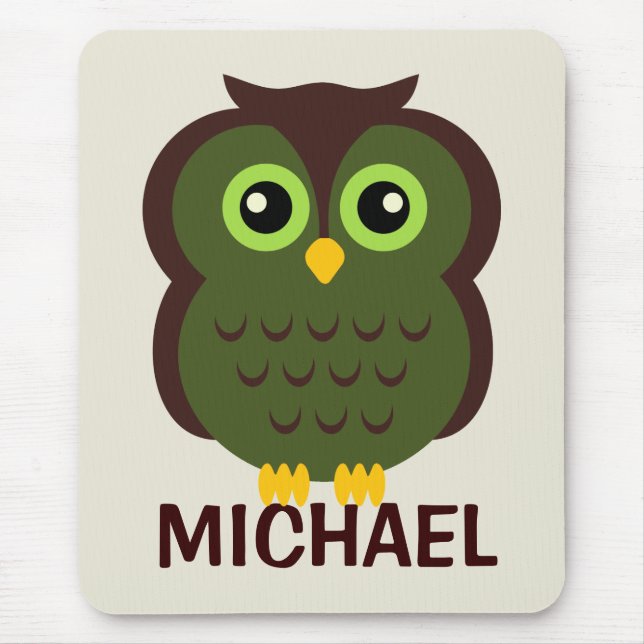 Personalised Owl Mousepad for Kids (Front)