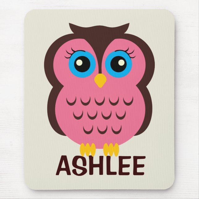 Personalised Owl Mousepad for Kids (Front)