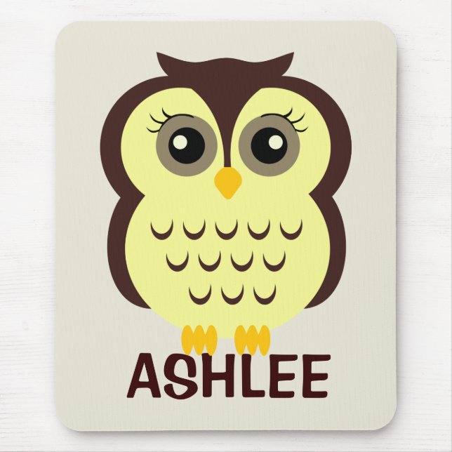 Personalised Owl Mousepad for Kids (Front)