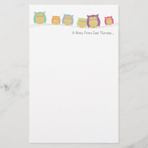 Personalised Owl Note Paper
