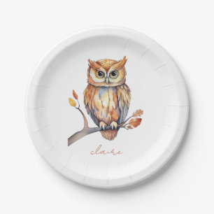 Personalised Owl Paper Plate