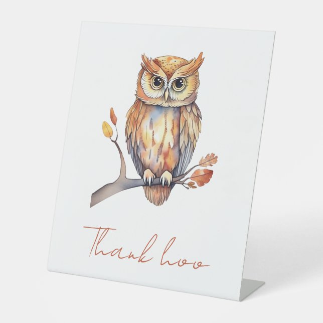 Personalised Owl Pedestal Sign (Front)