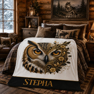 Personalised Owl Sherpa Blanket