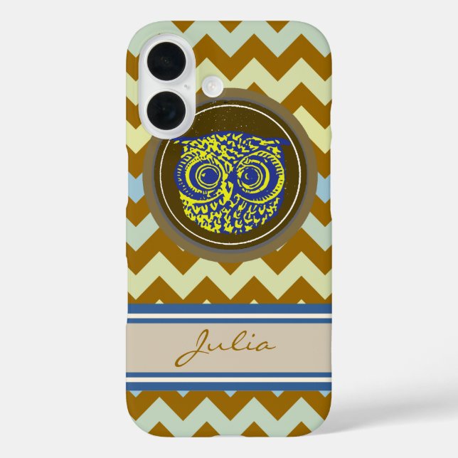Personalised Owl with Chevron Case-Mate iPhone Case (Back)