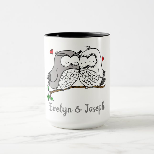 Personalised Owls Love Mug (Center)