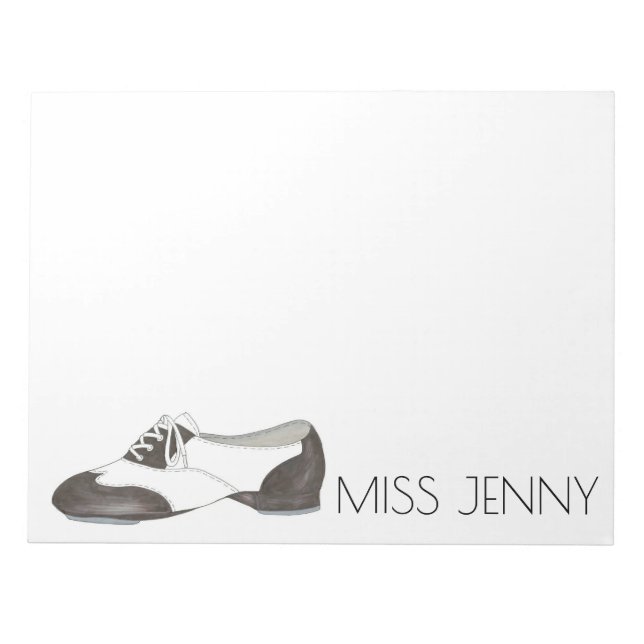 Personalised Oxford Tap Shoe Dance Teacher Notepad (Front)