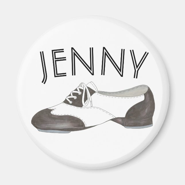 Personalised Oxford Tap Shoe Dance Teacher Tapper Magnet (Front)