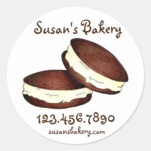 Personalised PA Dutch Whoopie Pie Baked By Bakery Classic Round Sticker