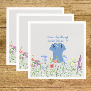 Personalised PA Physician Assistant Blue Scrubs Napkin
