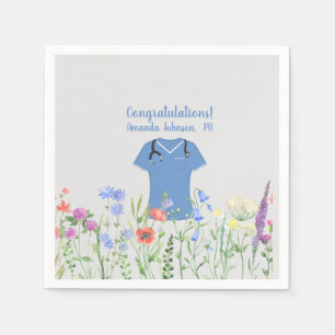 Personalised PA Physician Assistant Blue Scrubs Napkin