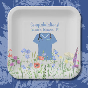 Personalised PA Physician Assistant Blue Scrubs Paper Plate