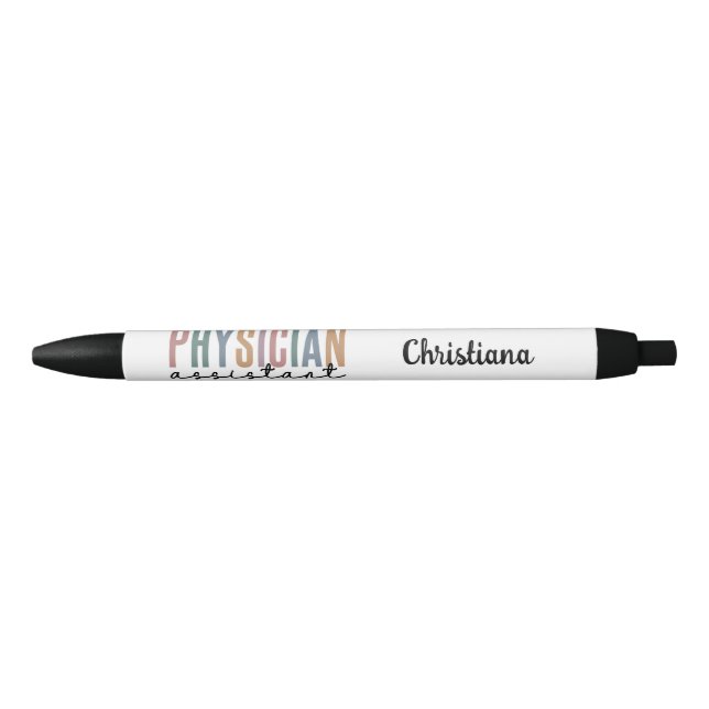 Personalised PA Physician Assistant Graduation Black Ink Pen (Front)