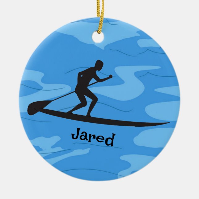 Personalised Paddleboarding Ornament (Front)