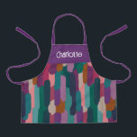Personalised Paint Brushstrokes Purple Kid's Art Apron<br><div class="desc">A fun and festive,  painted brushstroke design. Make it memorable! You can personalise this item with name,  monogram,  or other message. Great as a kid's art smock.</div>