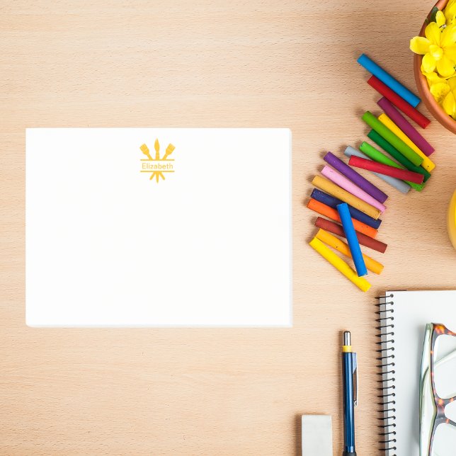 Personalised Paintbrush Emblem Artist Post-it Notes (Creator Uploaded)