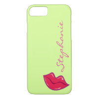 Personalised Pair of Cherry Red Lips