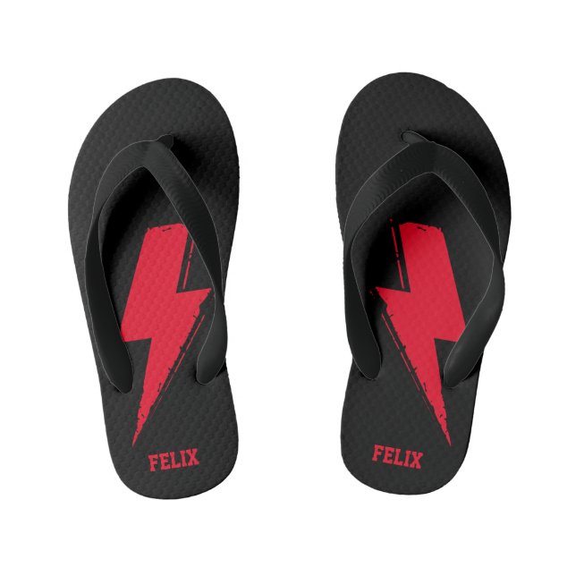 Personalised Pair of Lightning Flip Flops (Footbed)