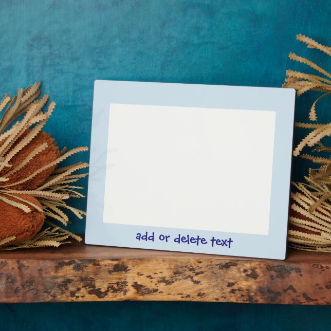 Personalised Pale Blue Design Landscape Photo Plaque (Side)