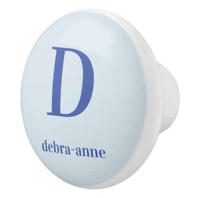 Personalised Pale Blue Knob with Dark Blue Text (Right)