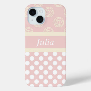 Personalised Pale Pink and Soft Yellow with Name iPhone 15 Case