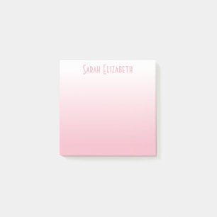 Personalised Pale Pink White Gradient Post-it Notes